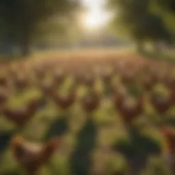 Vibrant pasture showcasing the natural habitat of free-range chickens