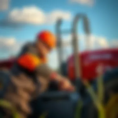 On-Site Tractor Support for Farmers Farm technician providing on-site tractor support