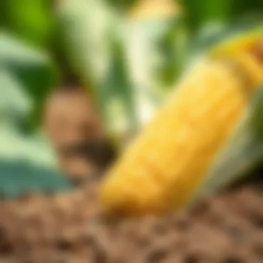 Close-up of Sweet Corn Seeds Close-up of sweet corn seeds with soil background