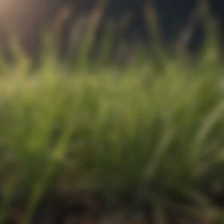 Close-up of healthy grass seeds