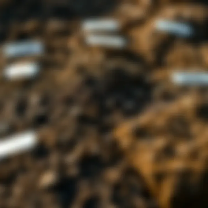 Diverse Soil Types for Yard Leveling A close-up of different soil types with labels