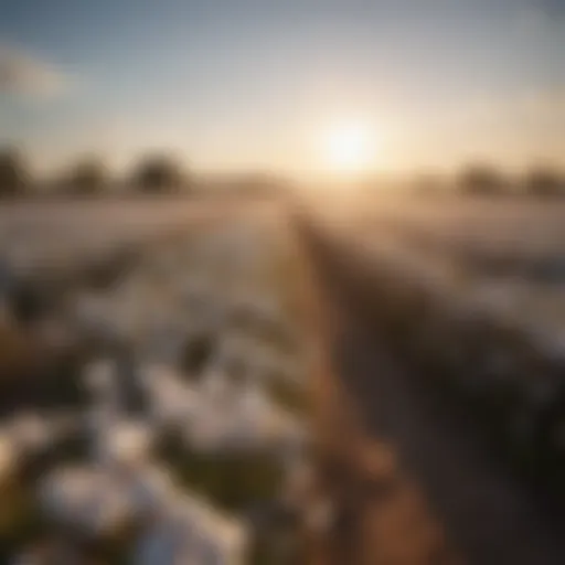 Cotton field under optimal sunlight