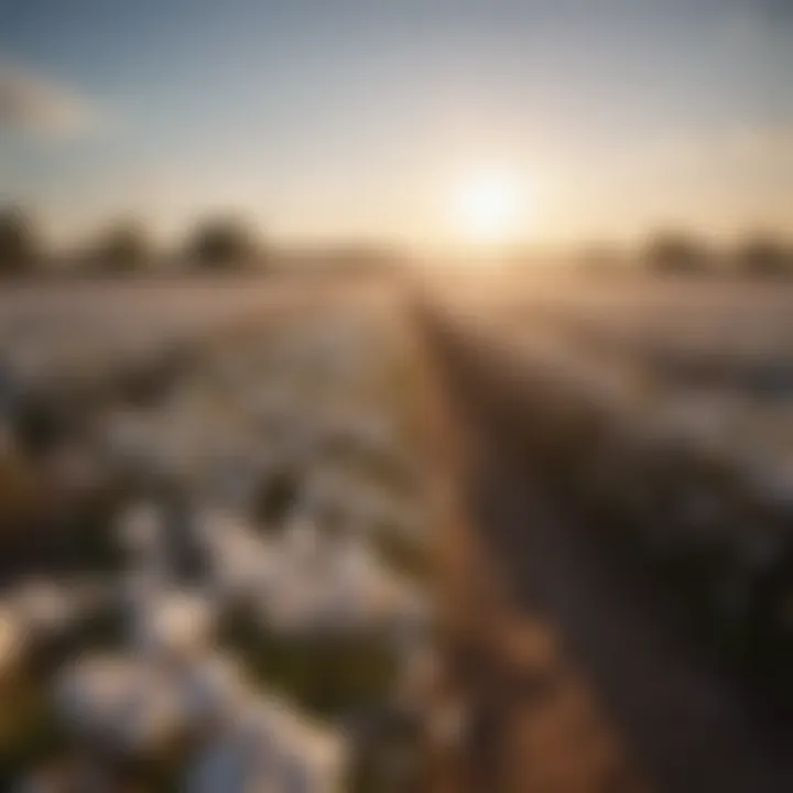 Cotton field under optimal sunlight