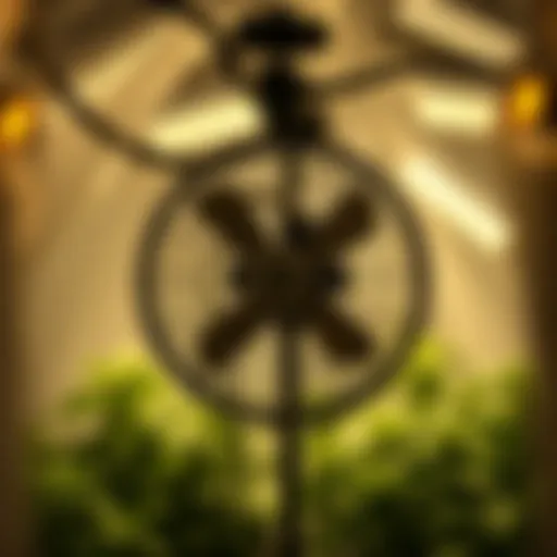 Oscillating fan in a grow tent promoting airflow