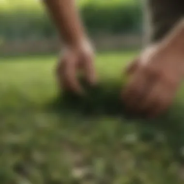 A landscape designer selecting zoysia plugs for a project