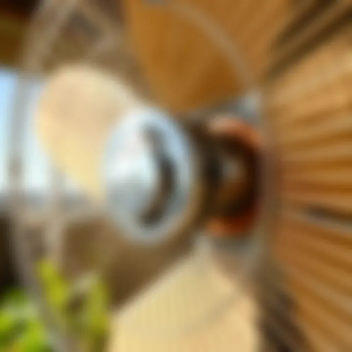 Motor Mechanism of an Oscillating Wall Fan Close-up of the motor mechanism of a wall fan