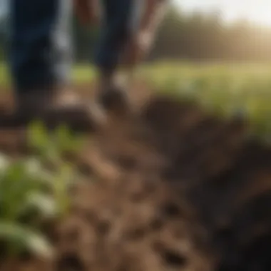 Healthy soil with crops illustrating soil health