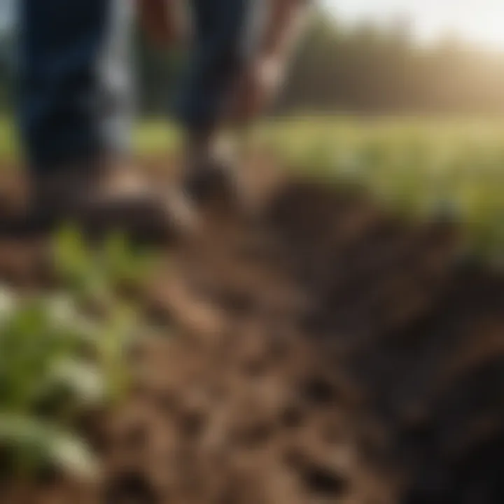 Healthy soil with crops illustrating soil health