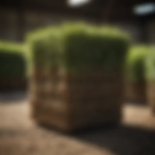 Palletized sod display in a nursery