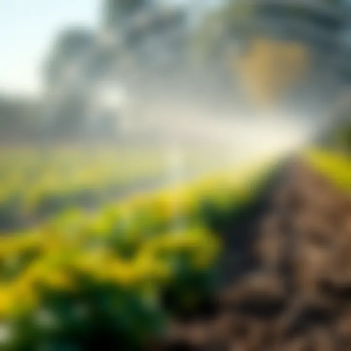 Visual representation of performance metrics in irrigation systems