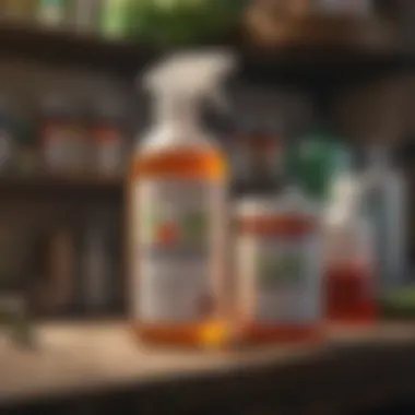 Chemical Solutions for Pest Management Illustration of chemical pest control products on a shelf