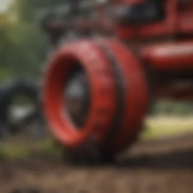 Close-up of power rake features and controls