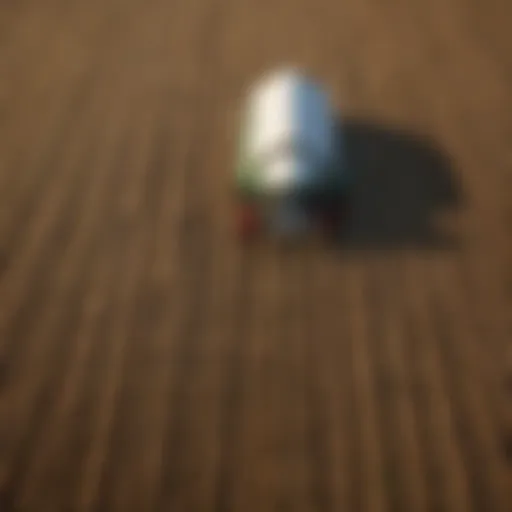 Aerial view of a modern farm utilizing precision agriculture techniques.