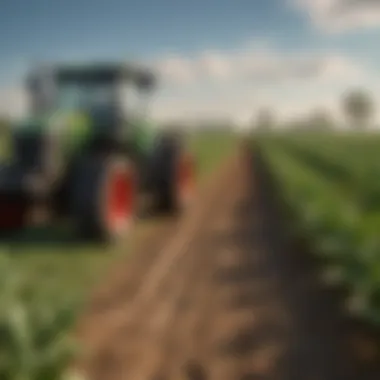 Innovative Tools for Precision Crop Management Close-up of advanced sensors and data analytics tools used in crop management.