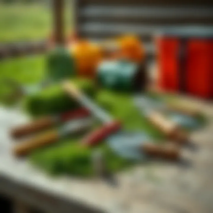 Essential Tools: Gear Up for Installation Tools and equipment laid out for sod installation.