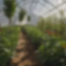 Interior view of a propagation tent showcasing diverse plant growth.