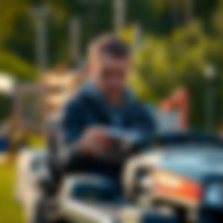 Exploring Financing Options A person reviewing financing options for a lawn mower