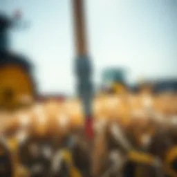 A close-up view of a Rural King hay spear showcasing its robust design.