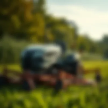 Schulte Mower in Action Schulte mower in a lush field showcasing its capabilities