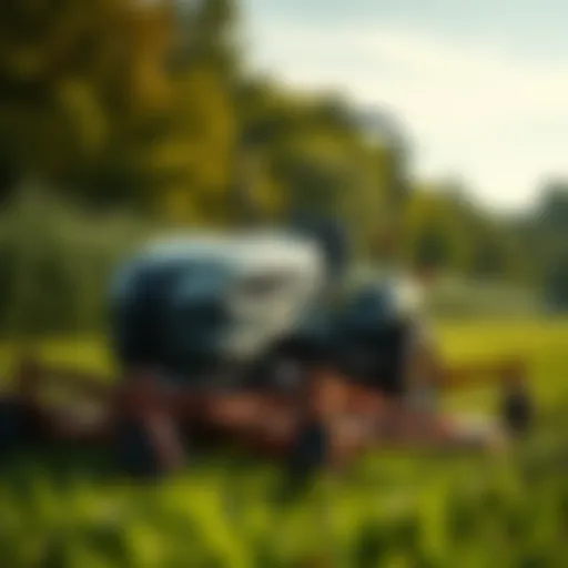 Schulte Mower in Action Schulte mower in a lush field showcasing its capabilities