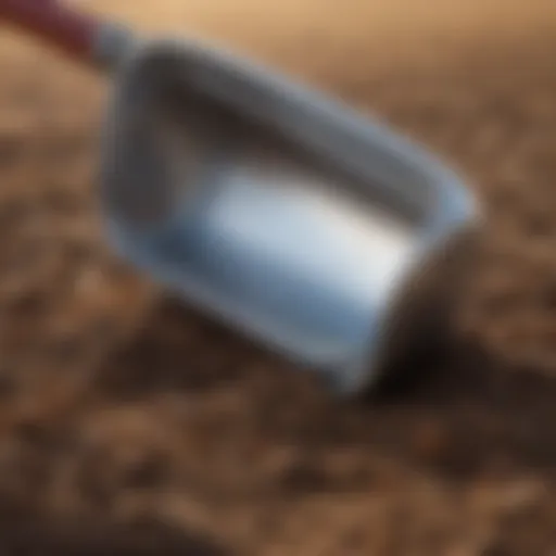 A detailed view of a scoop dehorner showcasing its unique design and functionality.