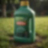 Close-up view of Scotts Liquid Lawn Fertilizer Concentrate bottle