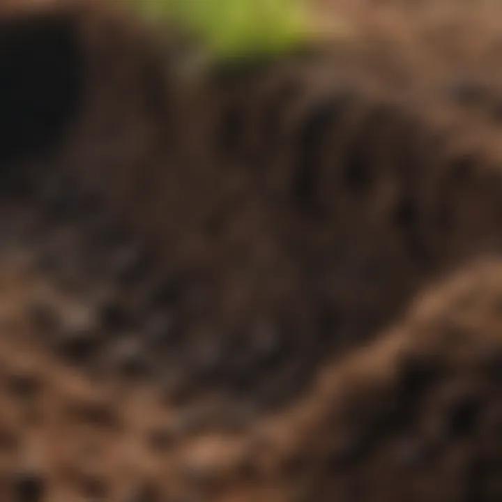 Close-up of soil showing aeration holes.