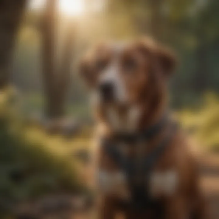 Behavioral training session with a dog