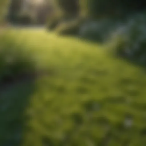 Lush lawn with visible bare spots
