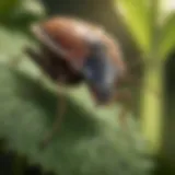 Close-up of a stink bug on a leaf