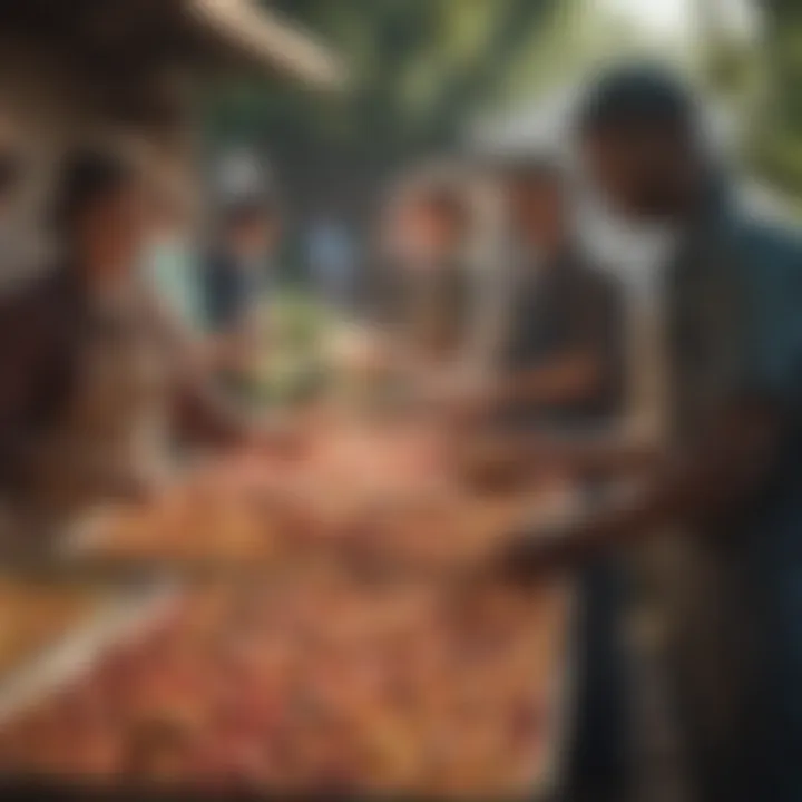 Volunteers engaging in a food distribution initiative
