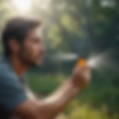 Effective Personal Protection Techniques A person applying repellent outdoors
