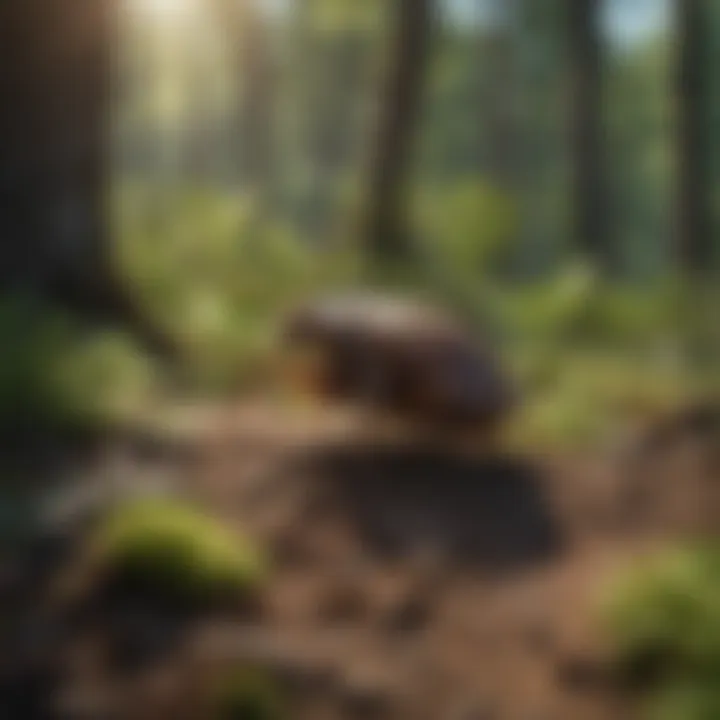 Wooded area with potential tick habitats