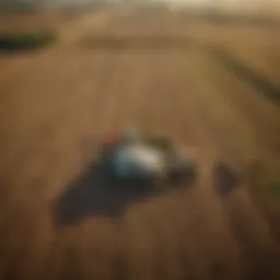 Aerial view of a thriving agricultural landscape showcasing sustainable farming practices