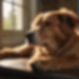 A serene dog resting comfortably after receiving treatment for allergies