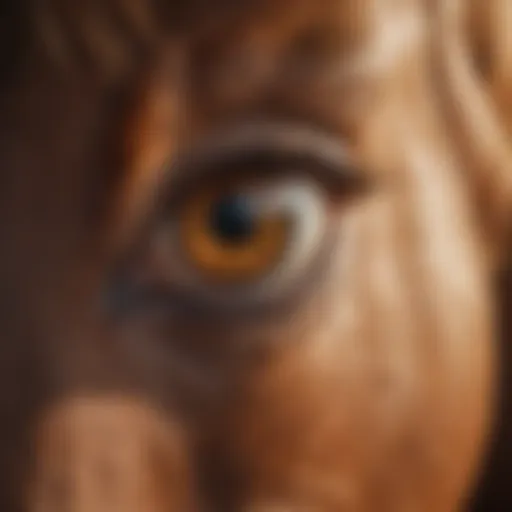 Close-up of a horse's eye showing signs of irritation