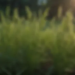 Close-up view of goose grass weed