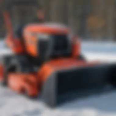 Technical Specifications of Snowblower Carriers Close-up of technical specifications on a snowblower carrier