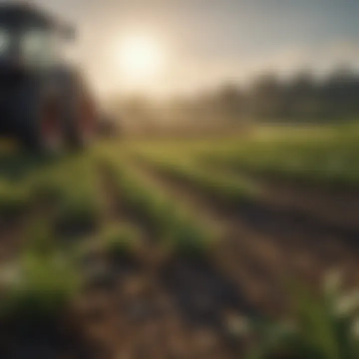 Sustainable farming practices demonstrated in a lush field