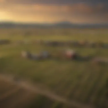 A panoramic view of Choteau's agricultural landscape