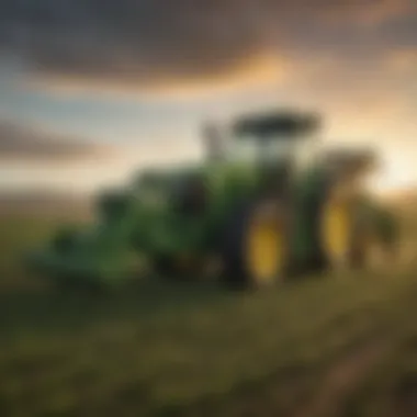 Modern John Deere machinery operating in a local farm