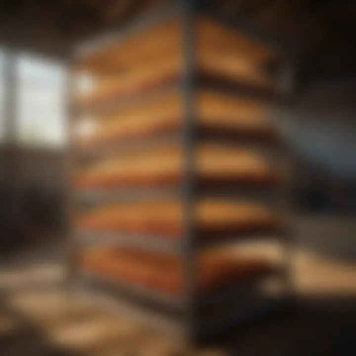 Diverse types of seed drying racks in an agricultural setting