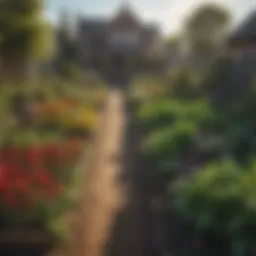 A vibrant community garden showcasing diverse crops and sustainable practices.