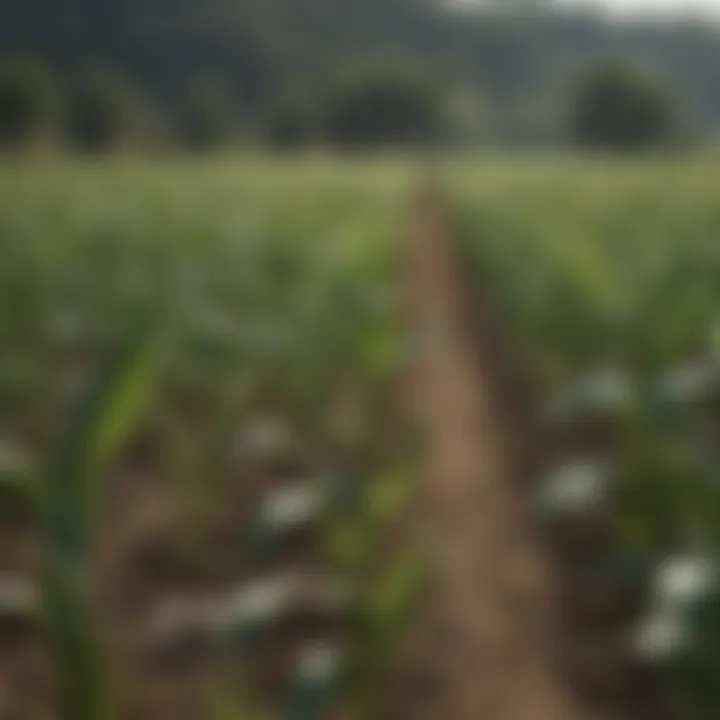 A diverse array of genetically modified crops in a field