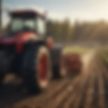 Resource Optimization in Farming Tractor optimizing resource management on a sustainable farm.