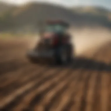 Land Leveling with Titan Box Blade Agricultural landscape being leveled by a titan box blade