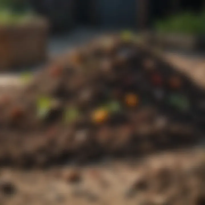 Handful of compost ready for application on garden bed