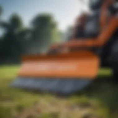 Close-up of tough cut mower blades