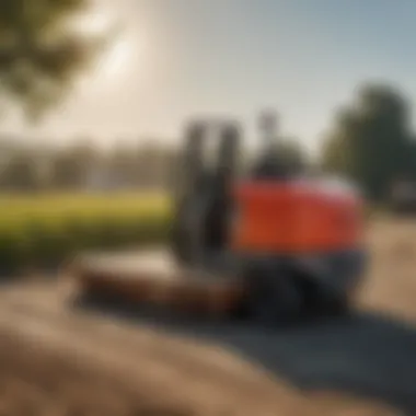 Toyota electric pallet jack lifting a load in an agricultural setting