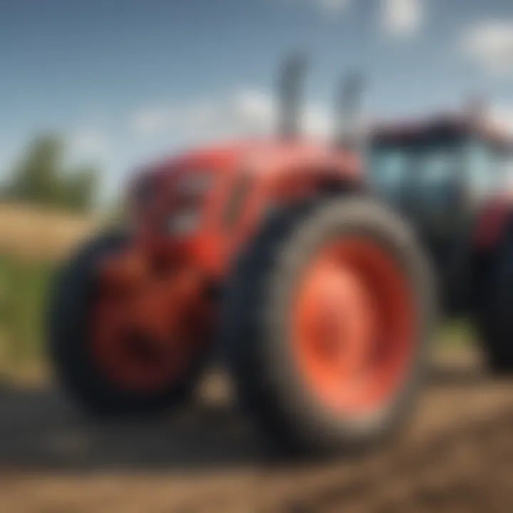 Different types of tractor post pounders displayed